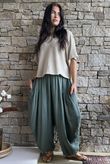 Tasha Cushion Cotton Sia Barrel Pant Khaki